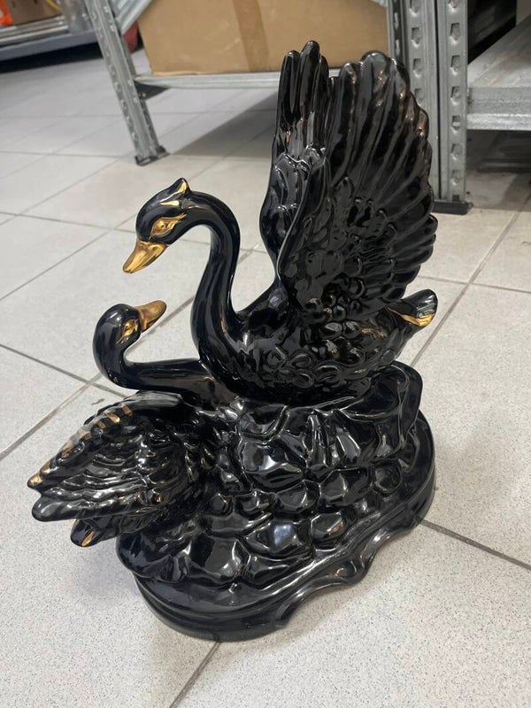Black ceramic swan- Decor ***