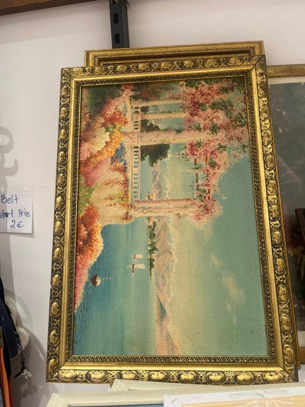 Exquisite Classic Golden Frame & Oil On Canvas Landscape Picture - Frames