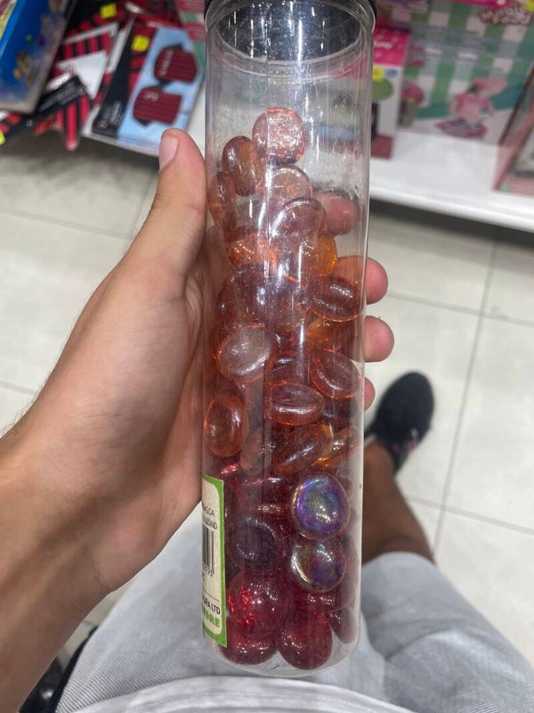 orange, flat-backed glass marbles - Decor*