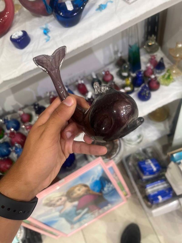Malta art glass dolphin figurine - Figurines*