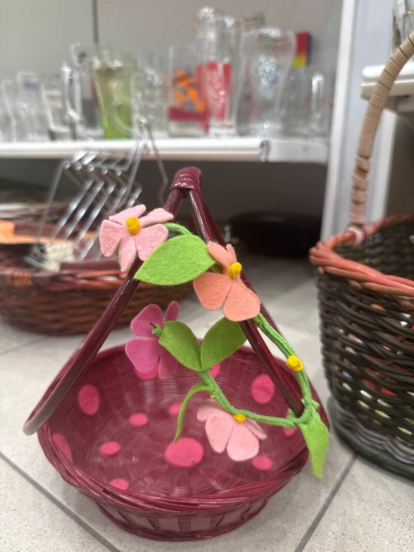 Maroon Handled Basket - supplier***