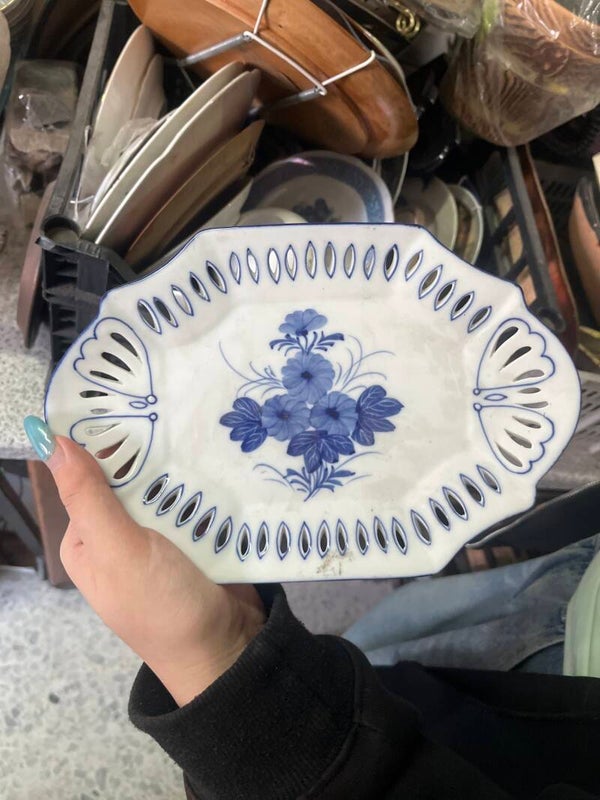Blue and White Porcelain Plate - Decor
