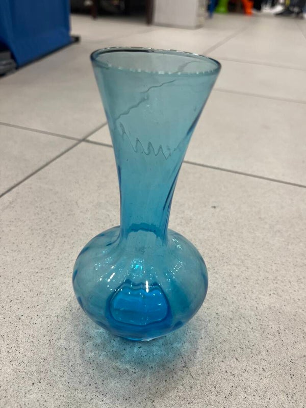 Blue glass vase -Decor*