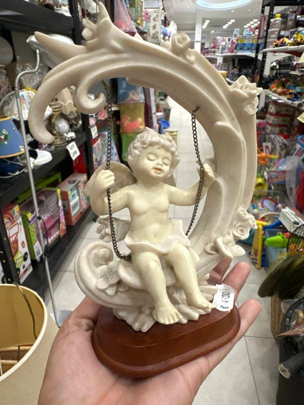 Cherub On A Swing - Figurines