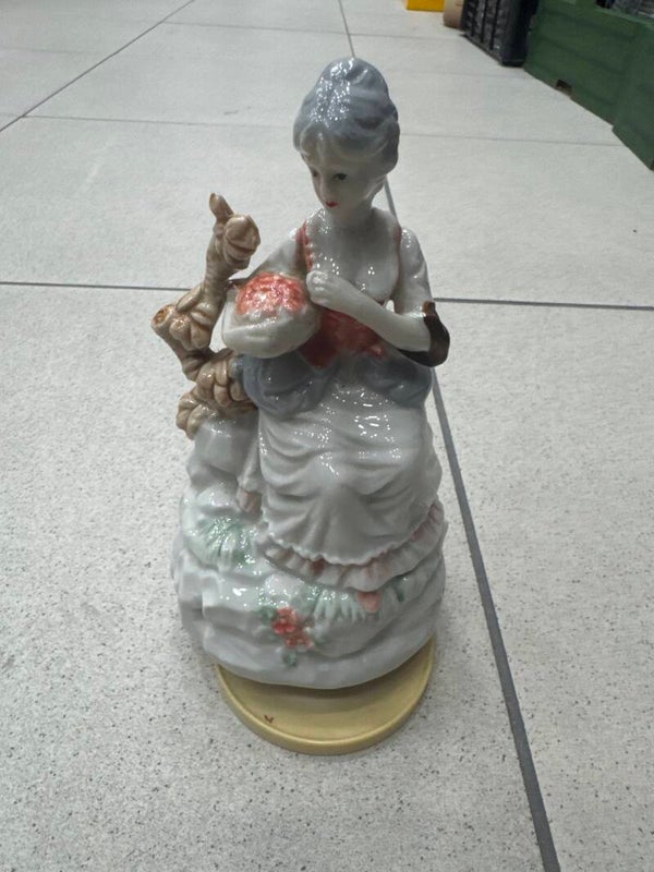 Porcelain Lady Picking Flowers - Figurines
