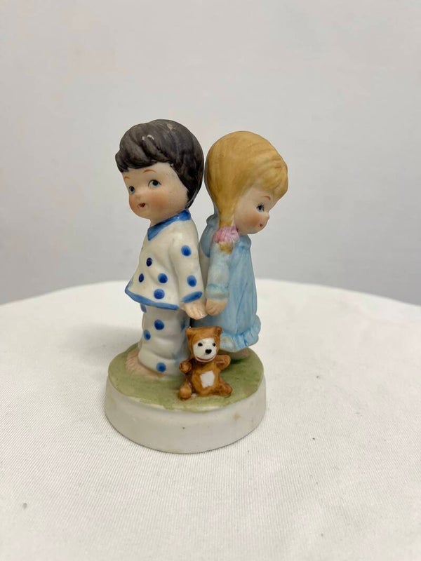 Ceramic Boy And Girl Figurine - Figurines**