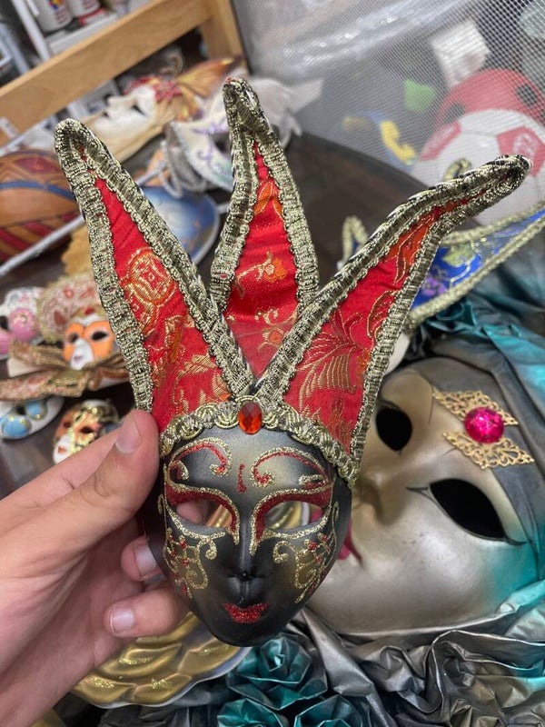 Black and red Jester Mask - Decor*