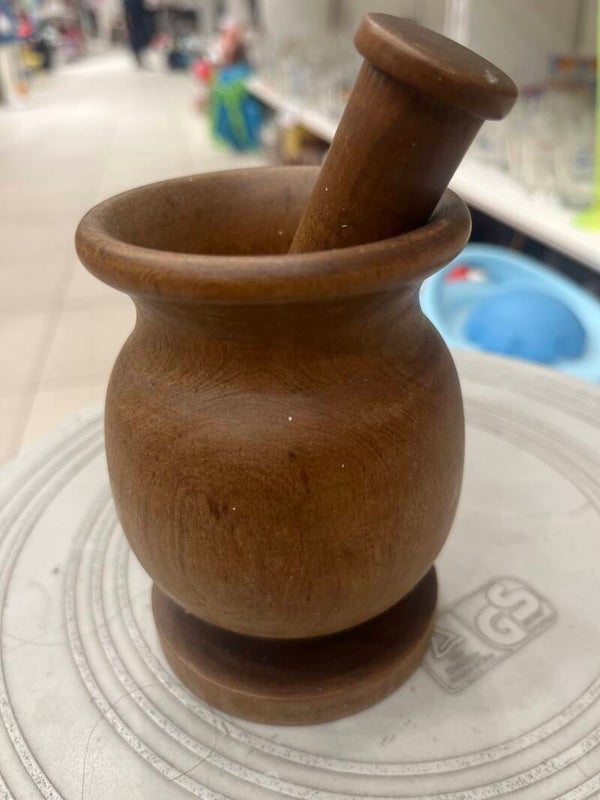 Habdcrafted Wooden Pestle and Mortar - Supplies