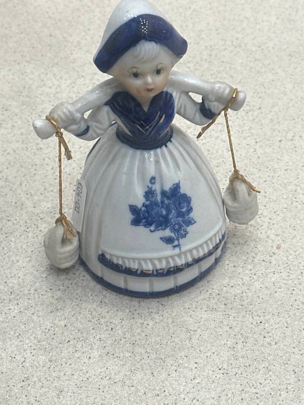 Blue & White Porcelain Dutch Milk Maid - Figurines