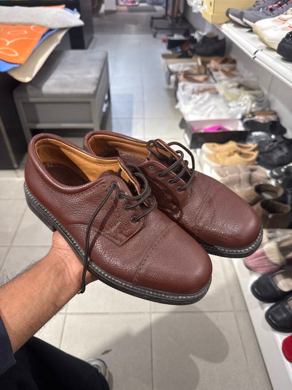 Men Brown Leather Shoes - Size 42