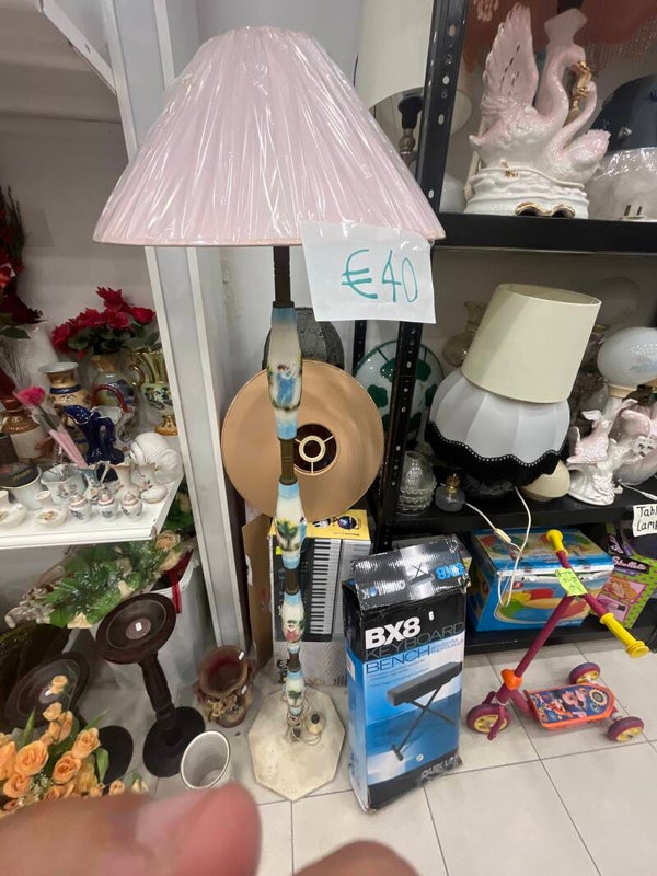Procelain and Brass Tall lamp - Decor*