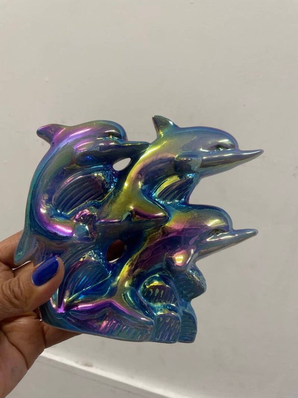 Iridescent dolphin figurine- Decor***