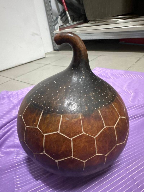 hand-carved Kenyan calabash gourd art- Decor ***