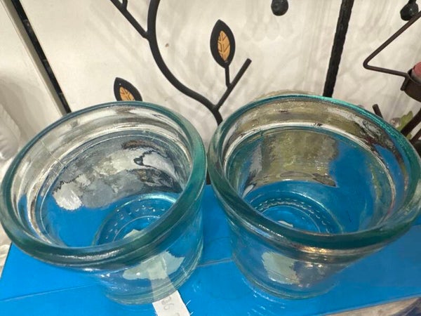 Glass Candle Holder 2pcs - Candles