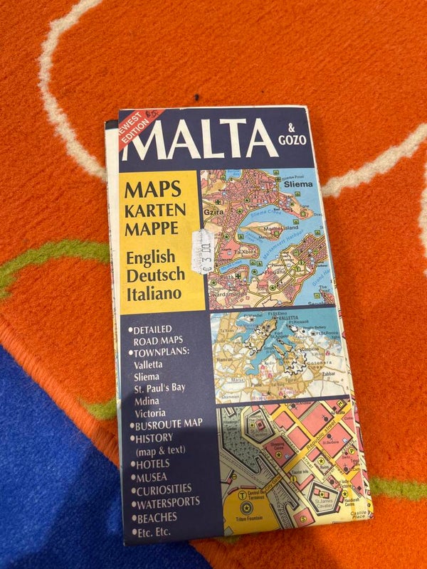 Vintage Maps of Malta and Gozo in Three Languages - Collectibles