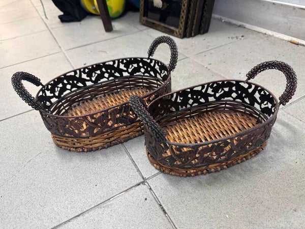 Metal and rattan basket- Supplies ***