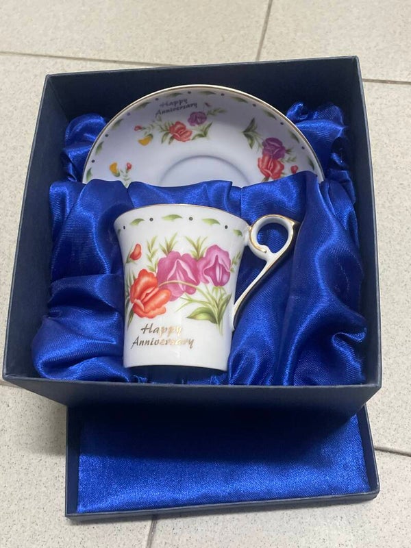 Anniversary Gift Cup and Saucer- New