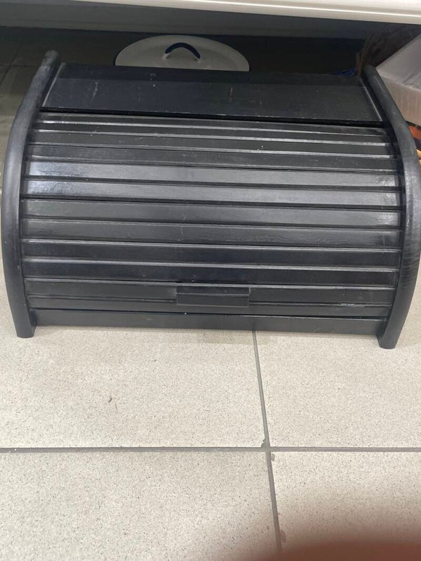 Black Wooden Bread Bin - Supplies