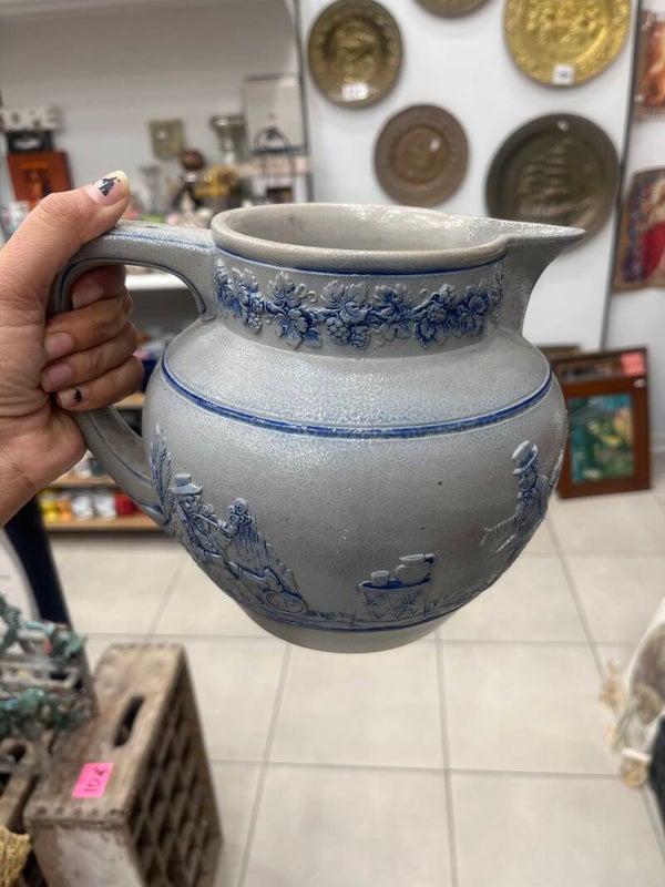 Vintage Stoneware Art Pottery Pitcher-Decor***