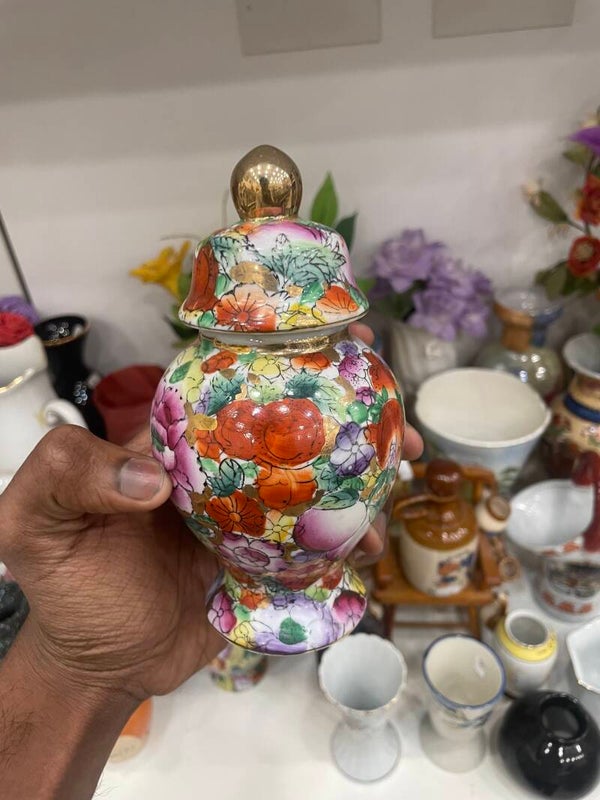 Miniature Chinese Temple Vase -  Collectibles