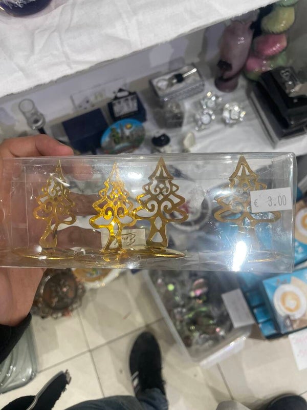 brass Christmas tree candle holders - decor*