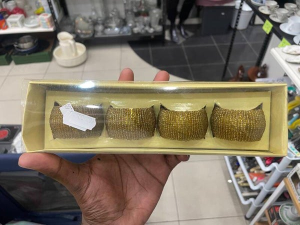 Gold Toned Napkin Rings - Stationary*