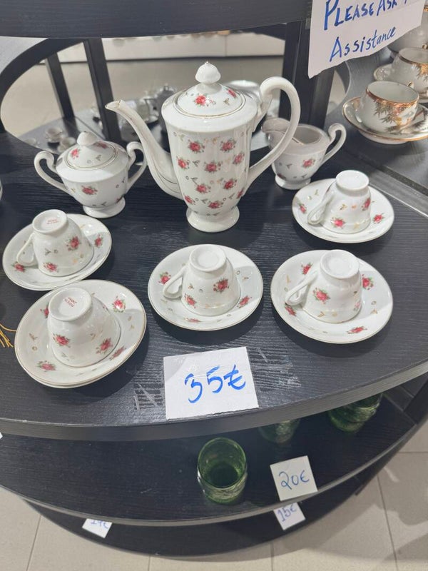 Chintzy Pink Rose Bone China Set - Decor