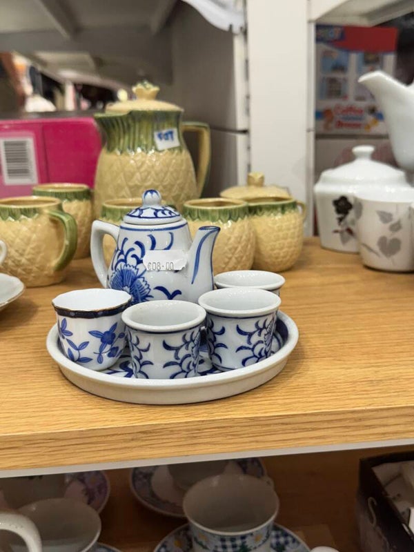 Miniature Blue & White Porcelain Set -  Decor