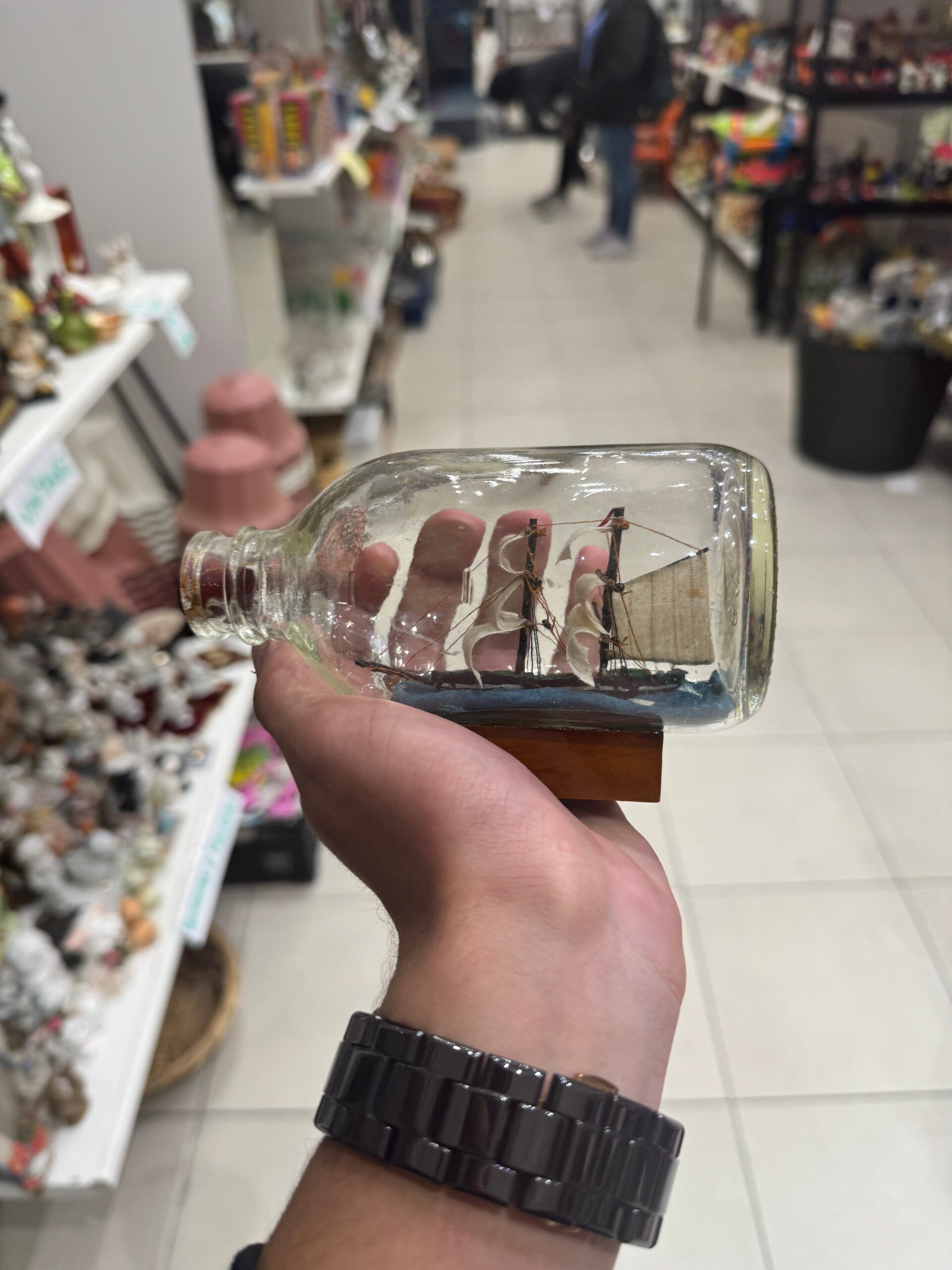 Bottled Glass Ship - Collectibles