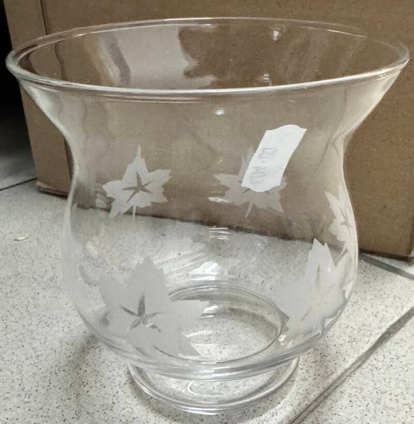 Glass Vase With Leaves - Decor