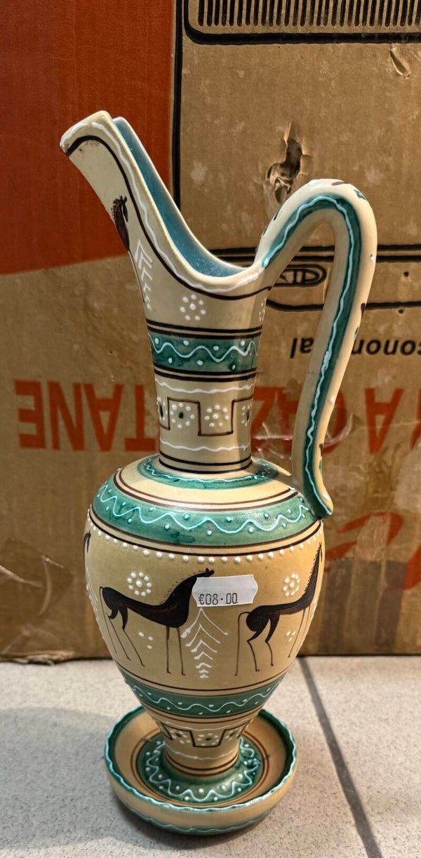 Hand-Painted Ceramic Pitcher - Decor