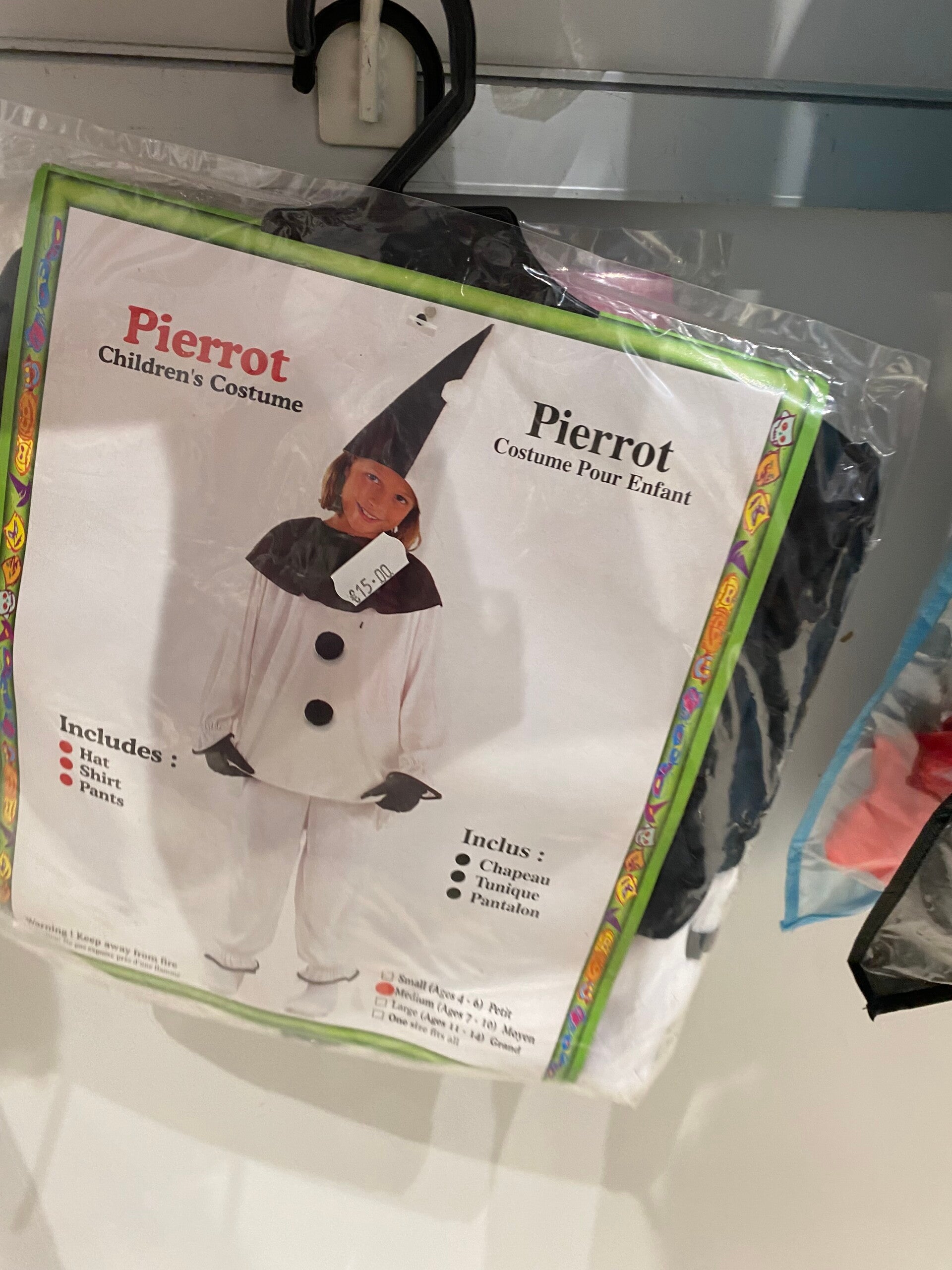 Pierrot - Size 7-10 Yrs - Carnival Costume