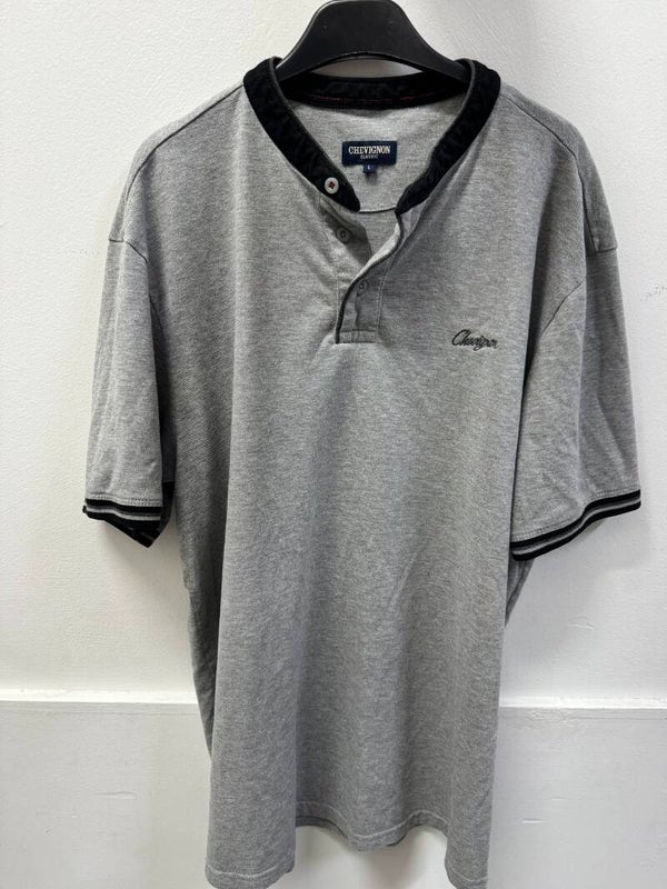 Men Grey Chevignon Polo Shirt - Size L