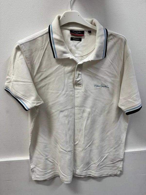 Men Pierre Cardin White Polo Shirt - Size M