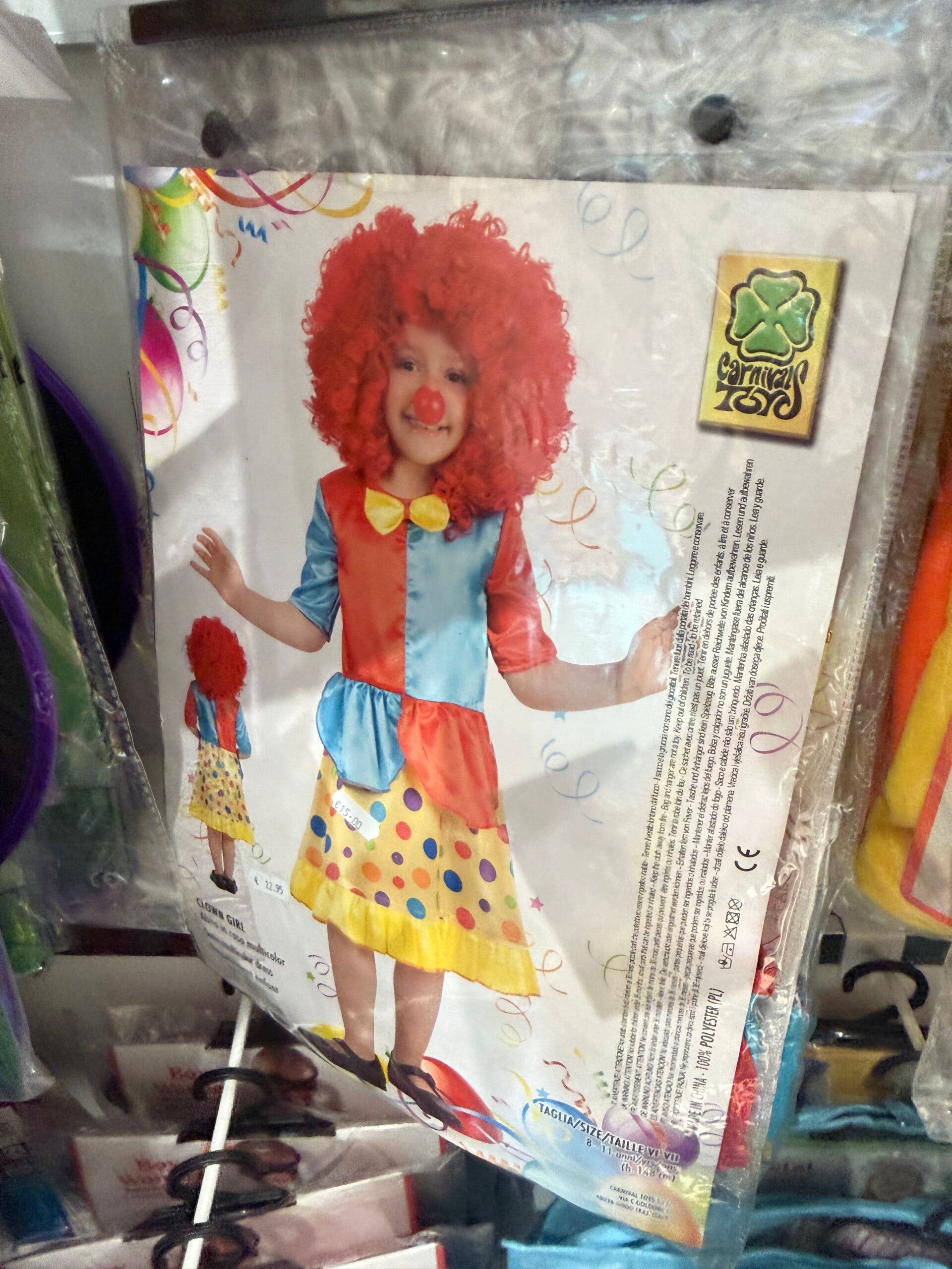 Clown Girl - Size 4/7 and 8/11 Years - Carnival