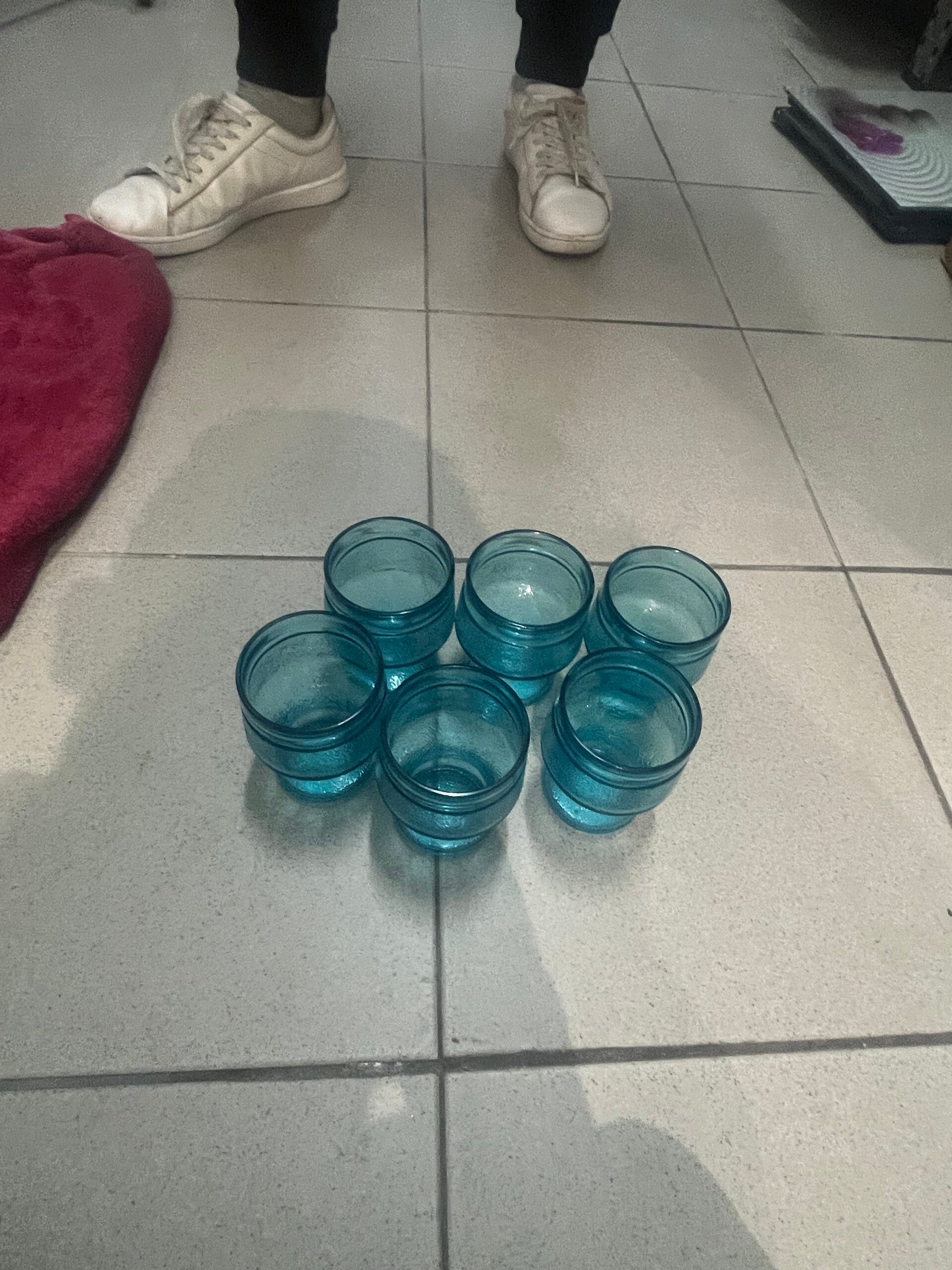 Set of 6 Blue Glasses - Supplies