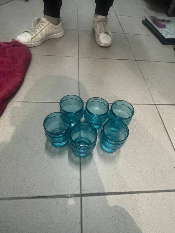 Set of 6 Blue Glasses - Supplies