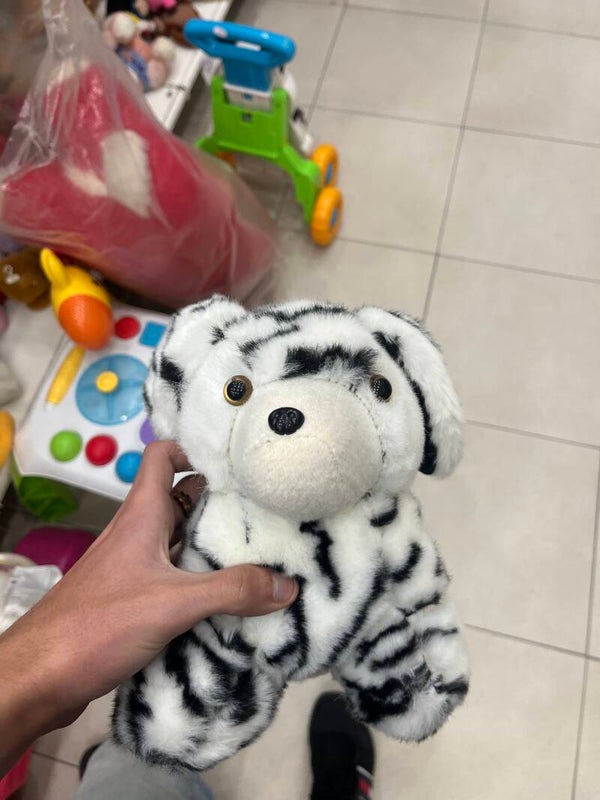 Black and White Dog Soft Toy - Toys