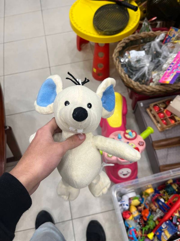 White Mouse Plushie - Toys