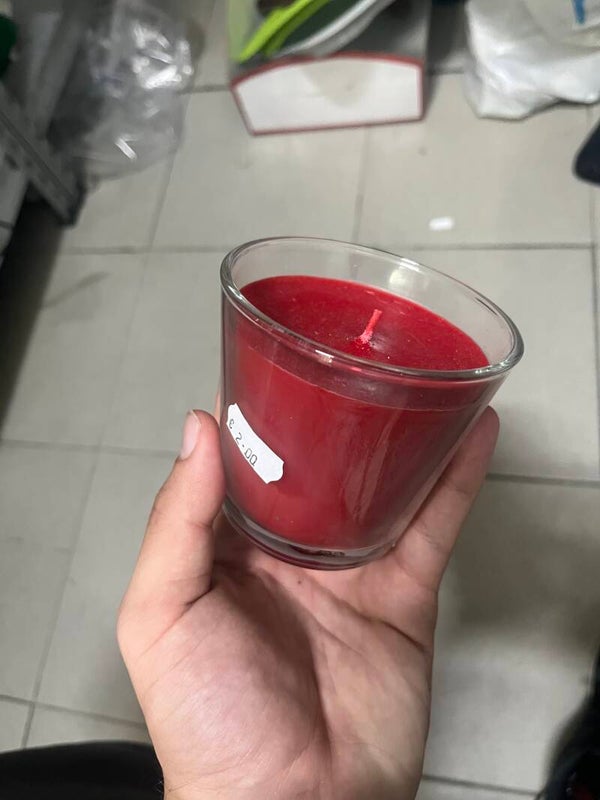 Red Candle In Glass - Candles