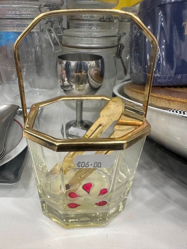 Golden Ice Bucket with Ice Tong - Supplies