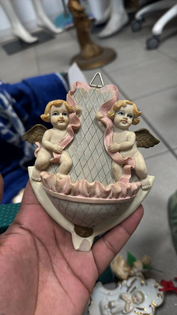 Porcelain Holy Water Font - Religious *
