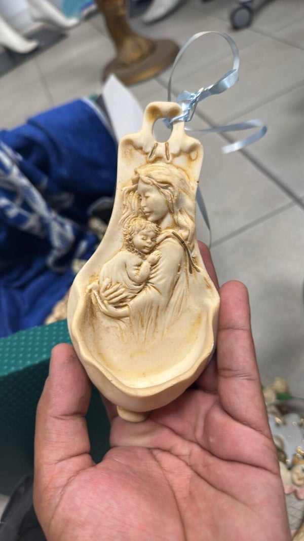 Baby Jesus and Holy Mary Water Stoup - Religious *