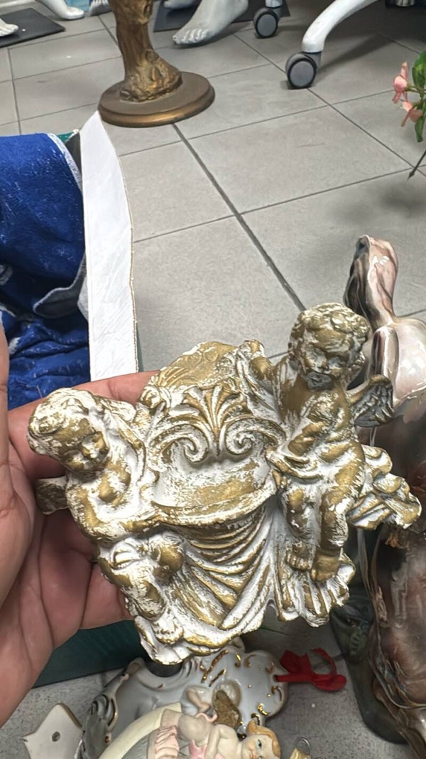 Vintage Cherub Water Font - Religious *