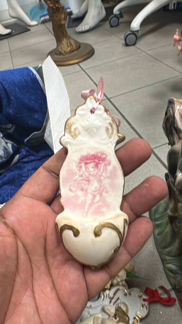 Porcelain Holy Water Font - Religious *