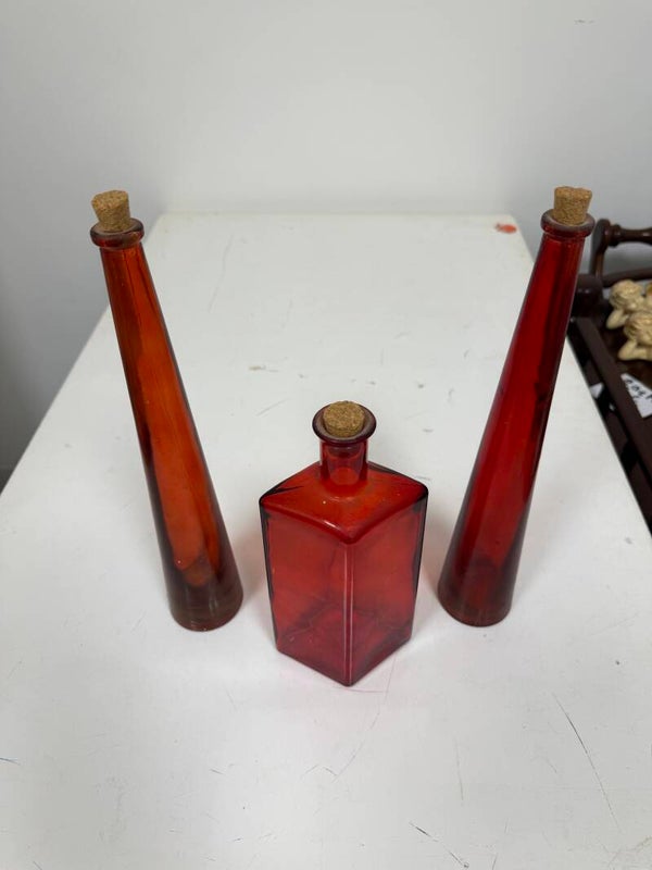 Cranberry Bottles - Decor*