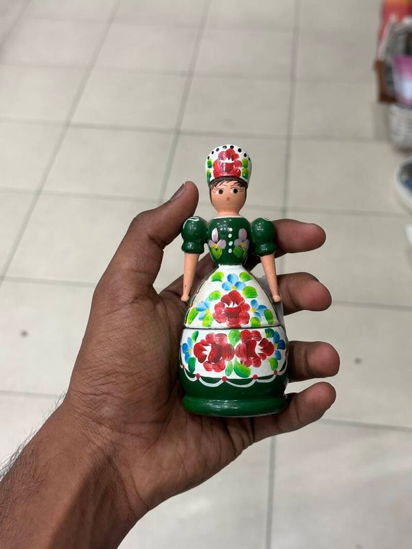 Hand Painted Wooden Doll - Decor ***