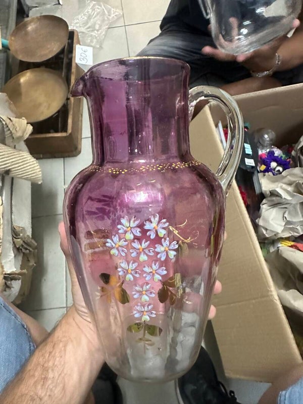 Vintage Glass Pitcher - Antiques*