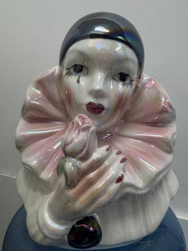 vintage ceramic Pierrot clown bust- Decor ***