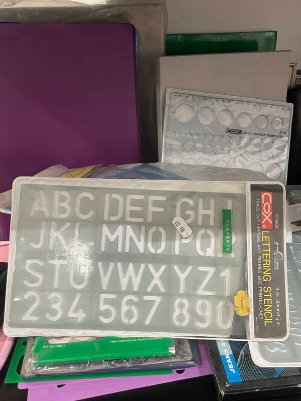 Lettering Stencils - 50c each - Stationery